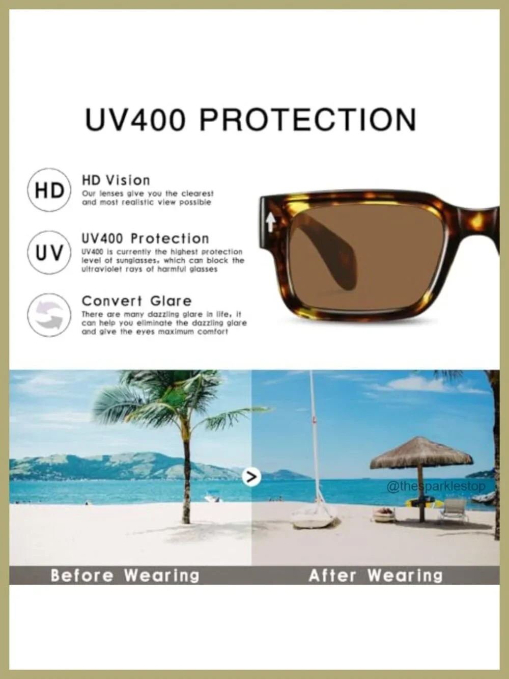 Chunky Square Frame Sunglasses UV400 Protection for Women Men Acetate